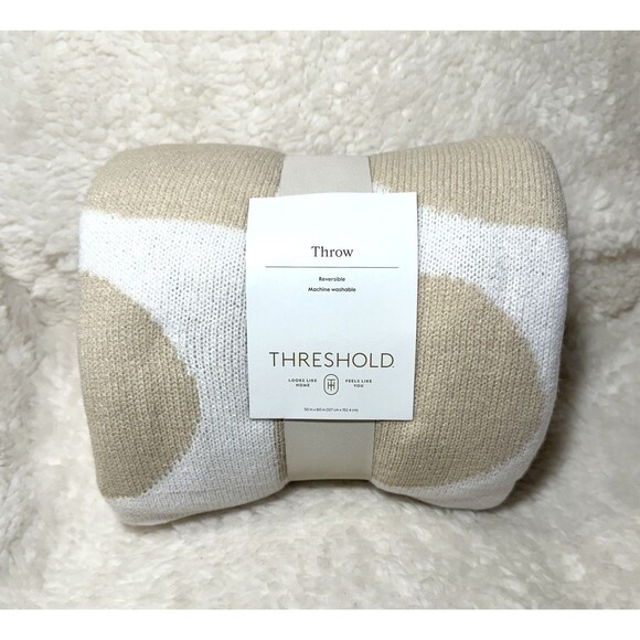 Threshold Reversible Knit Geo Throw Blanket - Neutral/Ivory 50x60" - Picture 2 of 6